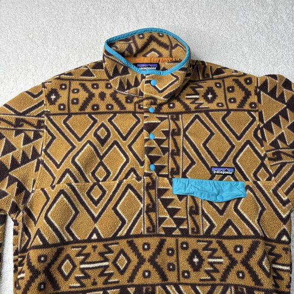 Patagonia Synchilla Snap-T Pullover Men's Size Small Montana Siete Bear Brown - Picture 5 of 16